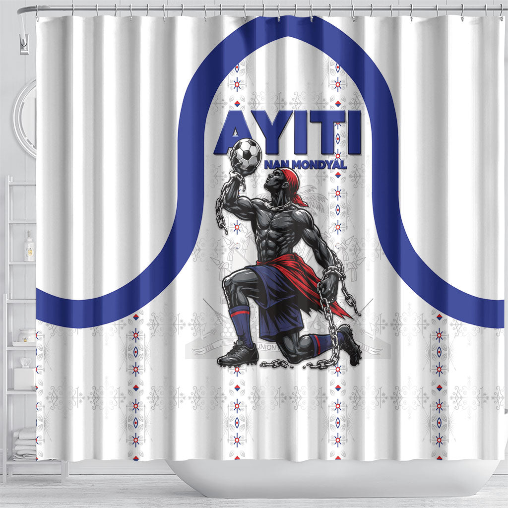 Haiti Ayiti Nan Mondyal 2026 Shower Curtain Fyete Lit Victwa White Version