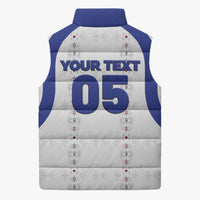 Custom Haiti Ayiti Nan Mondyal 2026 Sleeveless Puffer Jacket Fyete Lit Victwa White Version