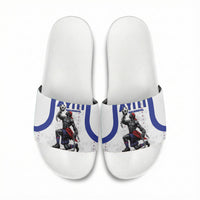 Haiti Ayiti Nan Mondyal 2026 Slide Sandals Fyete Lit Victwa White Version