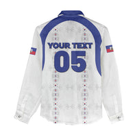 Custom Haiti Ayiti Nan Mondyal 2026 Women Casual Shirt Fyete Lit Victwa White Version