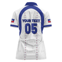 Custom Haiti Ayiti Nan Mondyal 2026 Women Polo Shirt Fyete Lit Victwa White Version