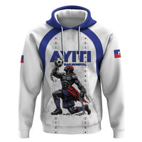 Custom Haiti Ayiti Nan Mondyal 2026 Zip Hoodie Fyete Lit Victwa White Version
