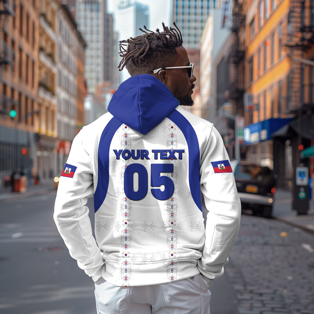 Custom Haiti Ayiti Nan Mondyal 2026 Zip Hoodie Fyete Lit Victwa White Version
