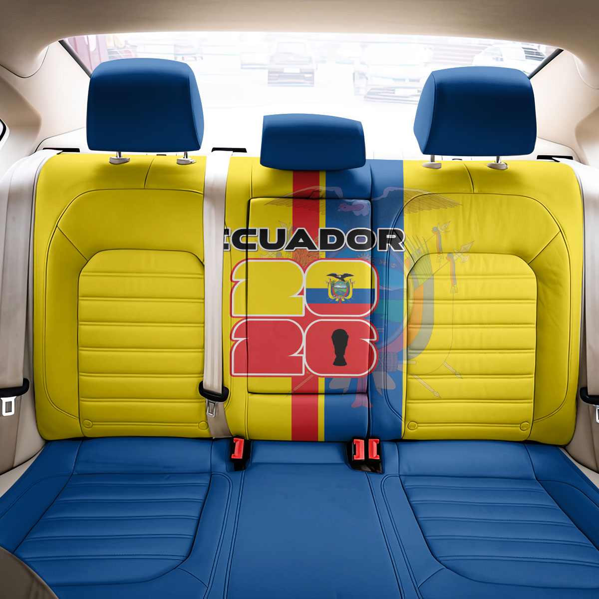 Ecuador Football 2026 Back Car Seat Cover South American Pride