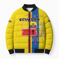 Custom Ecuador Football 2026 Bomber Puffer Jacket South American Pride
