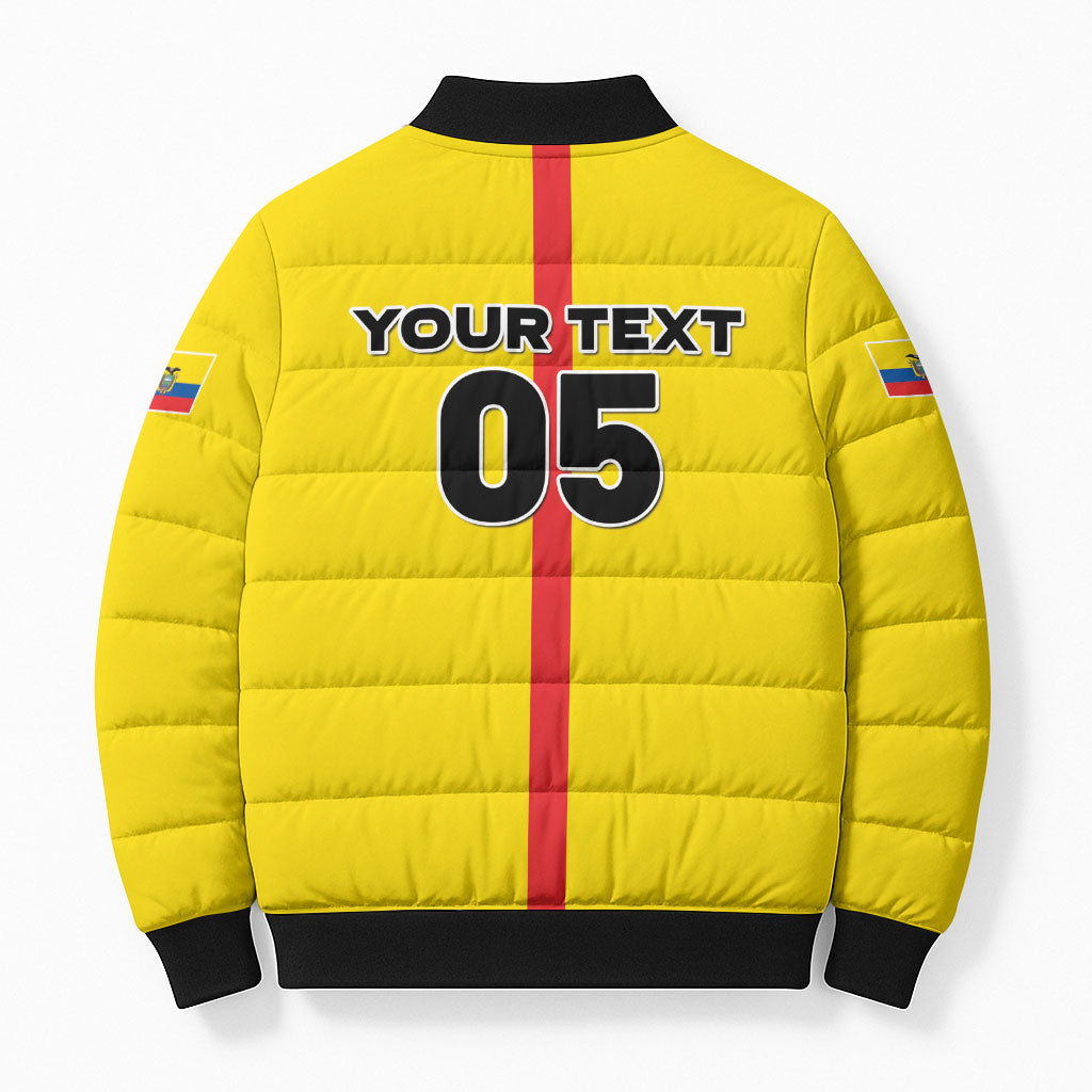 Custom Ecuador Football 2026 Bomber Puffer Jacket South American Pride