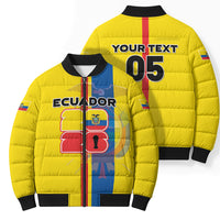 Custom Ecuador Football 2026 Bomber Puffer Jacket South American Pride