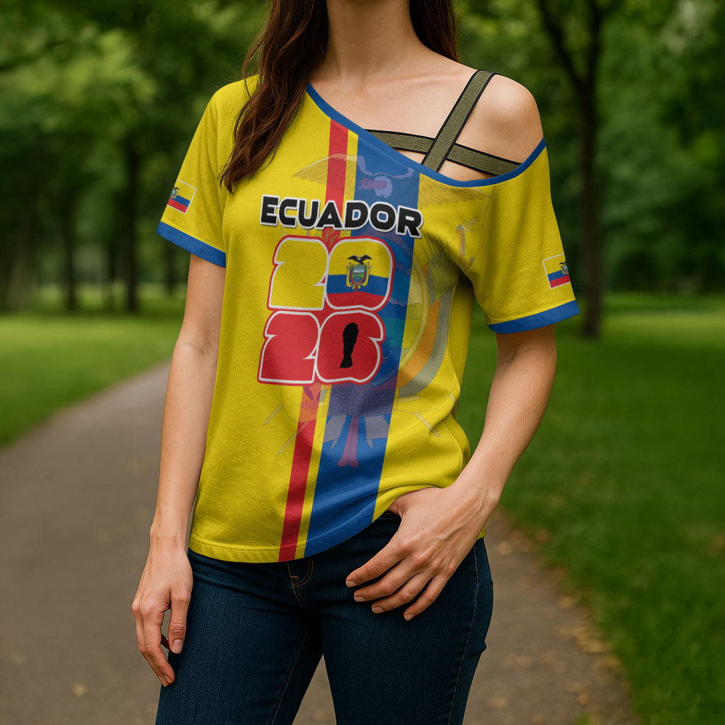 Custom Ecuador Football 2026 Cross Shoulder Shirt South American Pride