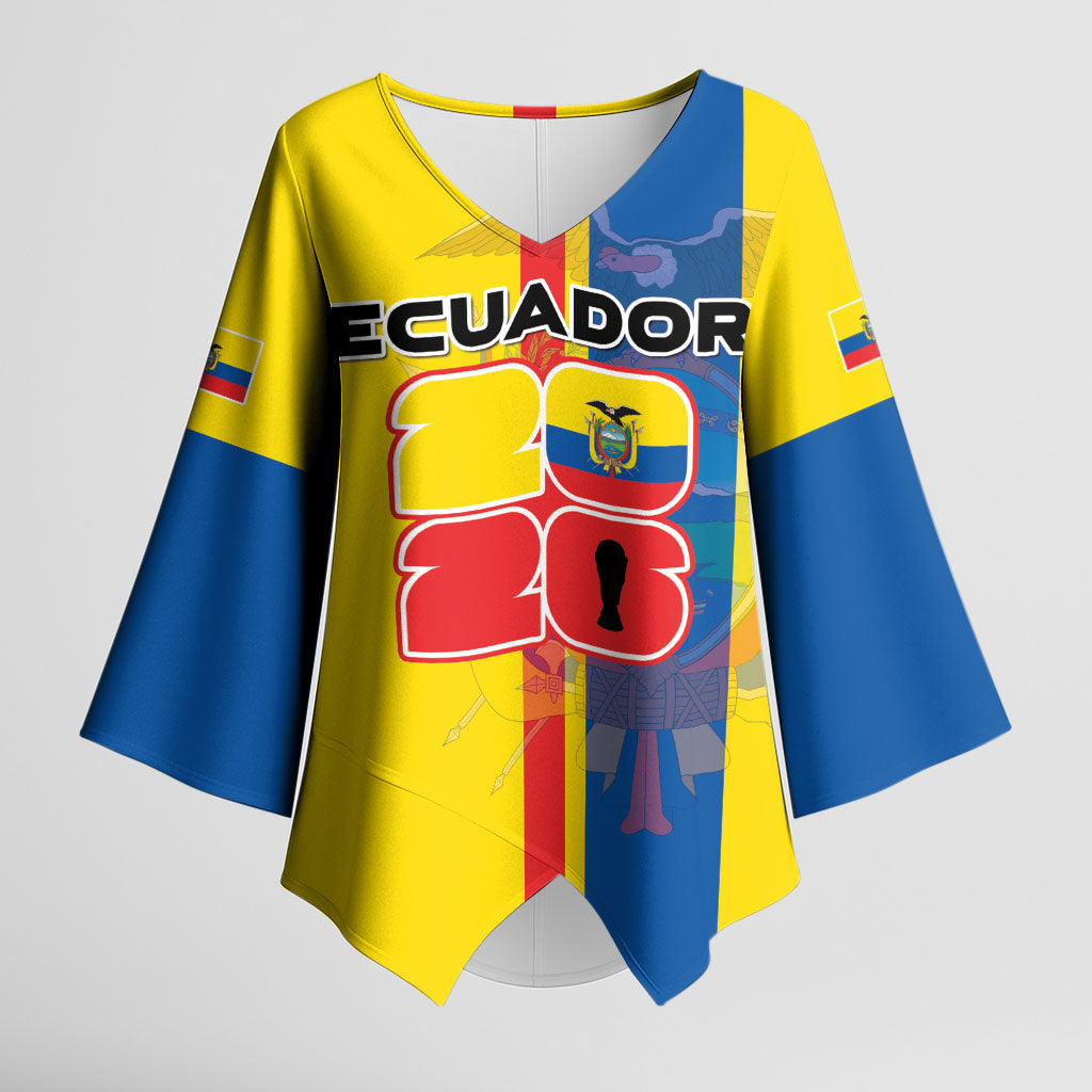 Custom Ecuador Football 2026 Kimono Sleeve Blouse South American Pride