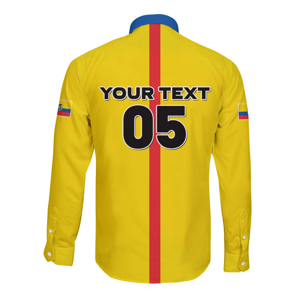 Custom Ecuador Football 2026 Long Sleeve Button Shirt South American Pride