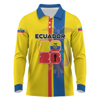 Custom Ecuador Football 2026 Long Sleeve Polo Shirt South American Pride
