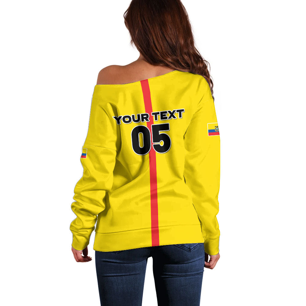Custom Ecuador Football 2026 Off Shoulder Sweater South American Pride
