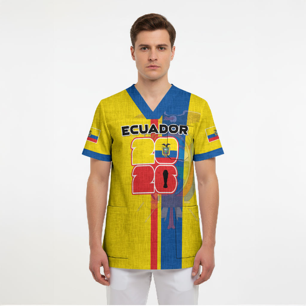 Custom Ecuador Football 2026 Scrub Top South American Pride