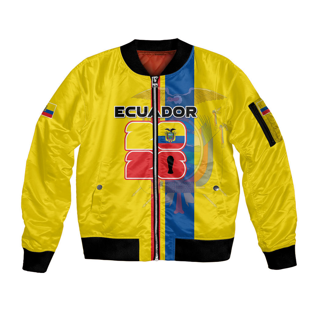 Custom Ecuador Football 2026 Sleeve Zip Bomber Jacket South American Pride