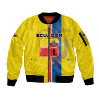 Custom Ecuador Football 2026 Sleeve Zip Bomber Jacket South American Pride