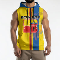 Custom Ecuador Football 2026 Sleeveless Zip Hoodie South American Pride