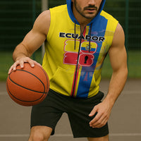 Custom Ecuador Football 2026 Sleeveless Zip Hoodie South American Pride
