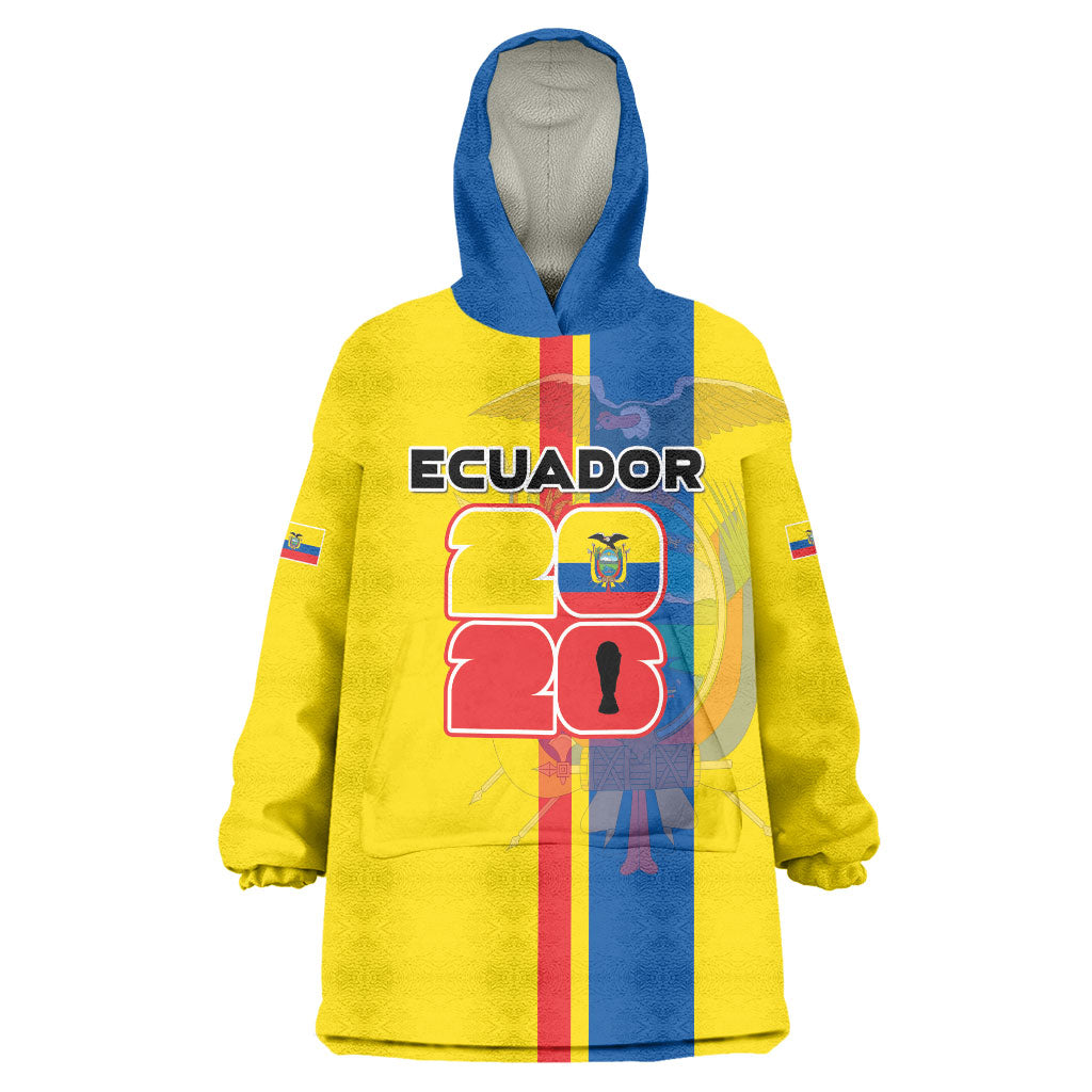 Custom Ecuador Football 2026 Wearable Blanket Hoodie South American Pride