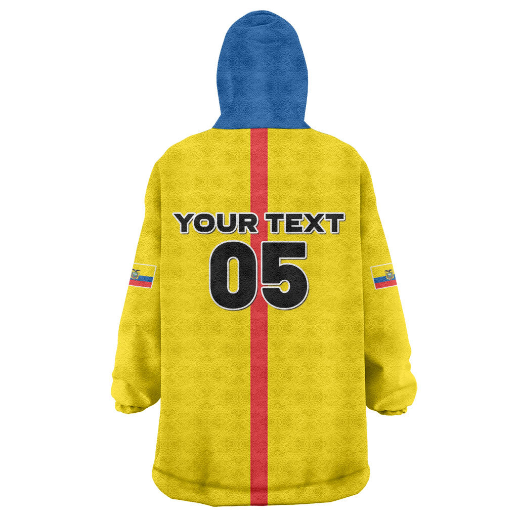 Custom Ecuador Football 2026 Wearable Blanket Hoodie South American Pride