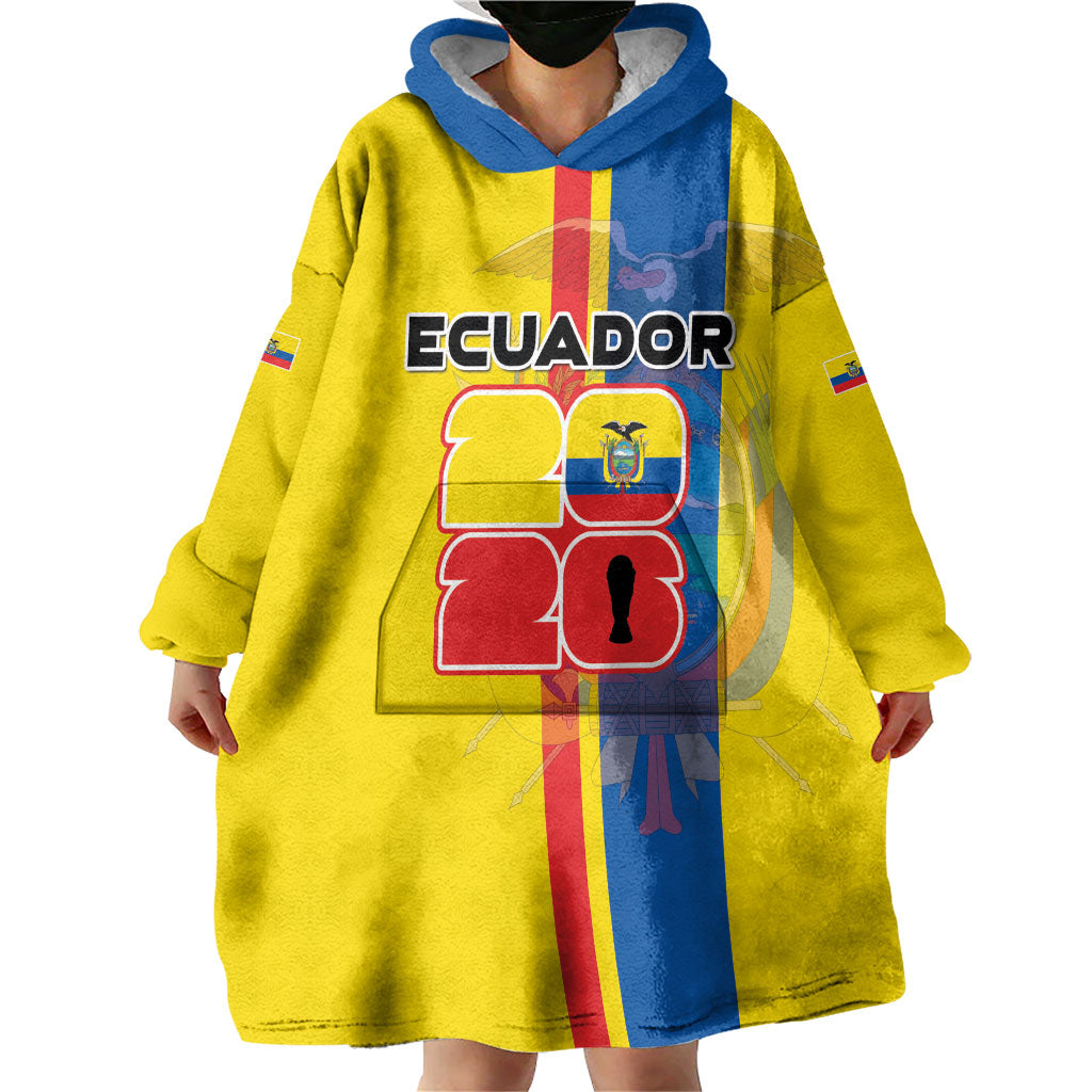 Custom Ecuador Football 2026 Wearable Blanket Hoodie South American Pride
