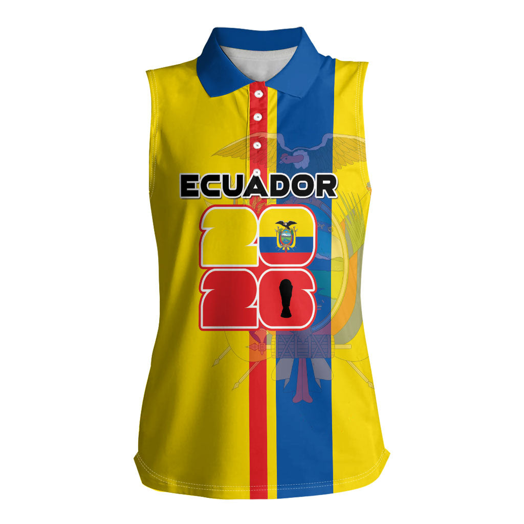 Custom Ecuador Football 2026 Women Sleeveless Polo Shirt South American Pride