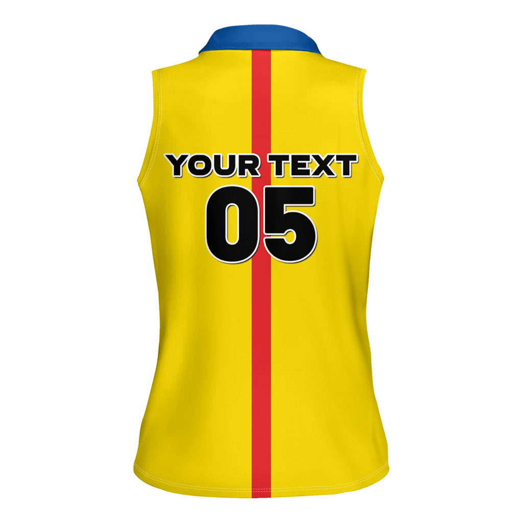 Custom Ecuador Football 2026 Women Sleeveless Polo Shirt South American Pride