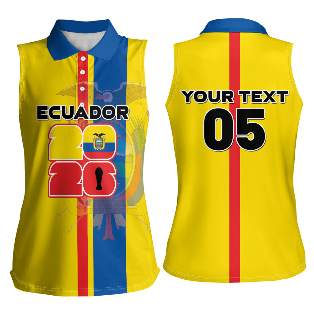 Custom Ecuador Football 2026 Women Sleeveless Polo Shirt South American Pride