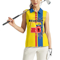 Custom Ecuador Football 2026 Women Sleeveless Polo Shirt South American Pride