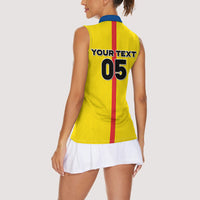Custom Ecuador Football 2026 Women Sleeveless Polo Shirt South American Pride