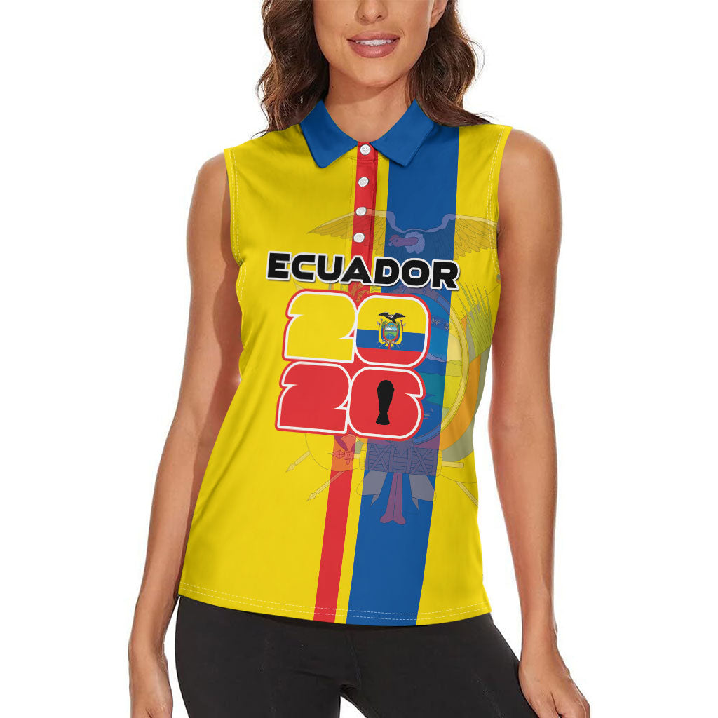 Custom Ecuador Football 2026 Women Sleeveless Polo Shirt South American Pride