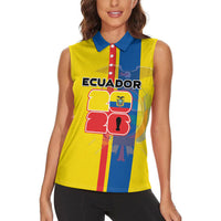 Custom Ecuador Football 2026 Women Sleeveless Polo Shirt South American Pride
