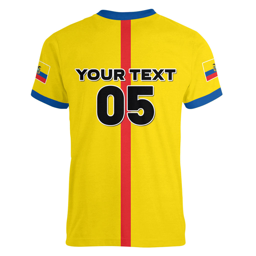 Custom Ecuador Football 2026 Women V-Neck T-Shirt South American Pride