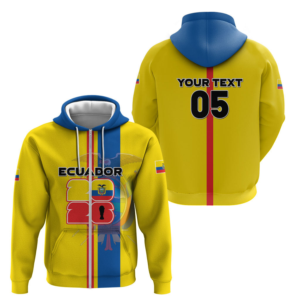 Custom Ecuador Football 2026 Zip Hoodie South American Pride
