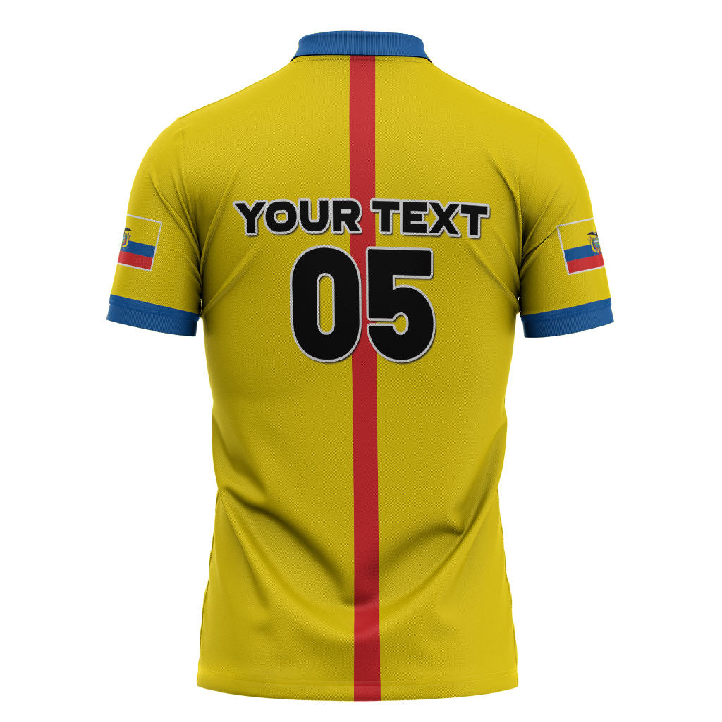 Custom Ecuador Football 2026 Zipper Polo Shirt South American Pride