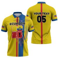 Custom Ecuador Football 2026 Zipper Polo Shirt South American Pride