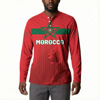 Custom Morocco Football 2026 Button Sweatshirt Atlas Lions Breathtaking Victory Red Version