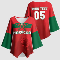 Custom Morocco Football 2026 Kimono Sleeve Blouse Atlas Lions Breathtaking Victory Red Version