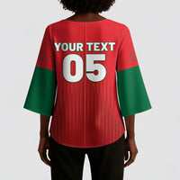 Custom Morocco Football 2026 Kimono Sleeve Blouse Atlas Lions Breathtaking Victory Red Version