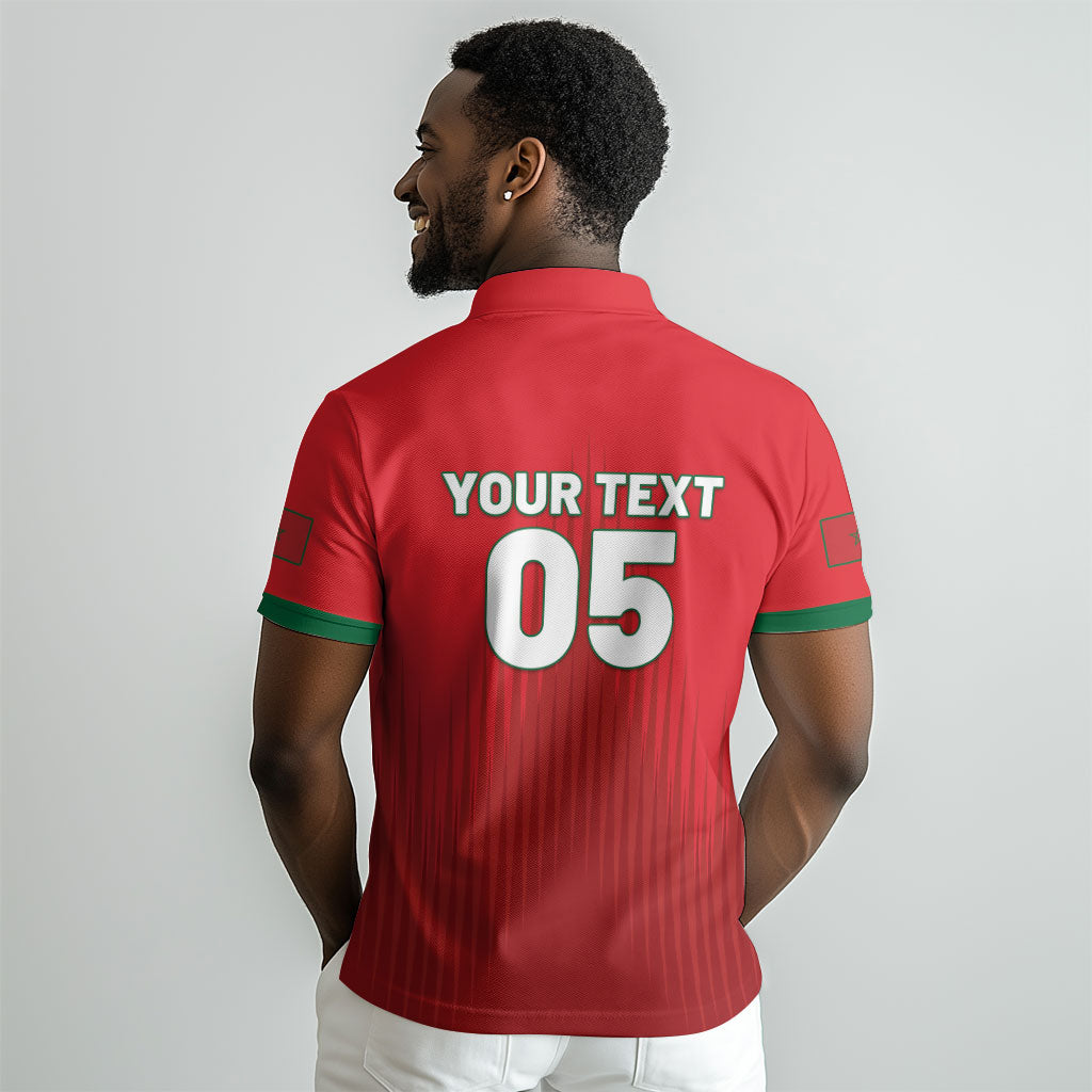 Custom Morocco Football 2026 Polo Shirt Atlas Lions Breathtaking Victory Red Version LT05