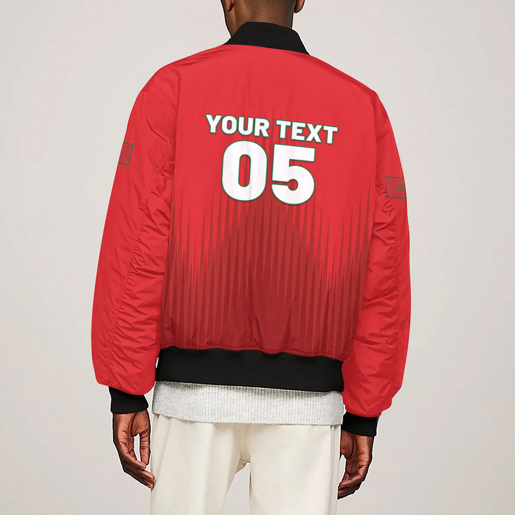 Custom Morocco Football 2026 Sleeve Zip Bomber Jacket Atlas Lions Breathtaking Victory Red Version