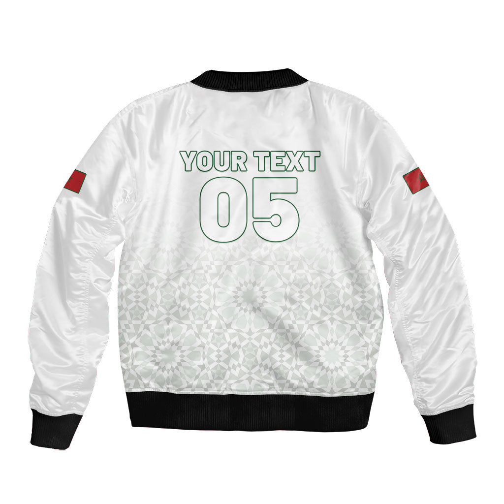 Custom Morocco Football 2026 Bomber Jacket Atlas Lions Breathtaking Victory White Version