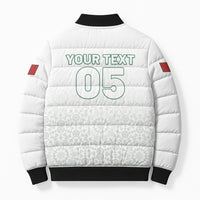 Custom Morocco Football 2026 Bomber Puffer Jacket Atlas Lions Breathtaking Victory White Version