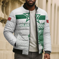 Custom Morocco Football 2026 Bomber Puffer Jacket Atlas Lions Breathtaking Victory White Version