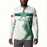 Custom Morocco Football 2026 Button Sweatshirt Atlas Lions Breathtaking Victory White Version