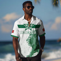 Custom Morocco Football 2026 Hawaiian Shirt Atlas Lions Breathtaking Victory White Version