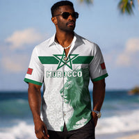 Custom Morocco Football 2026 Hawaiian Shirt Atlas Lions Breathtaking Victory White Version LT05