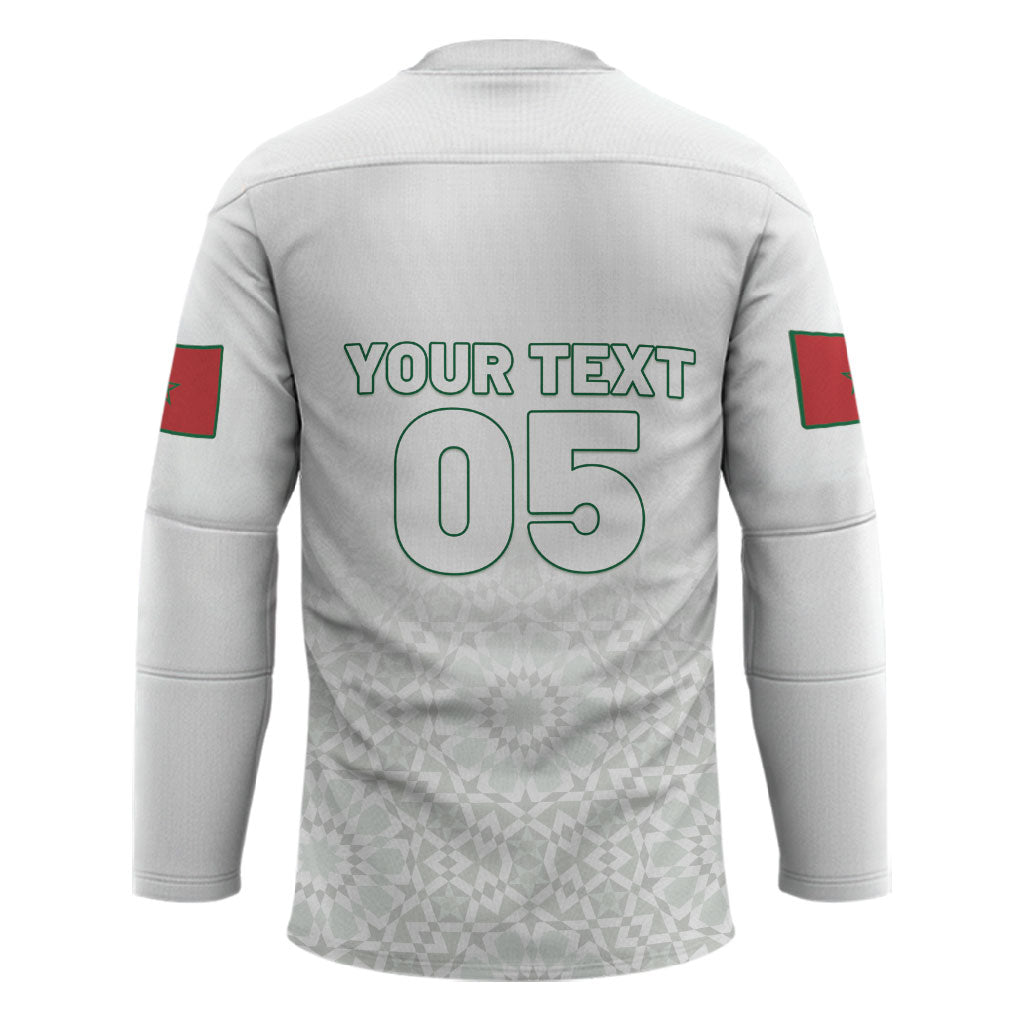 Custom Morocco Football 2026 Hockey Jersey Atlas Lions Breathtaking Victory White Version