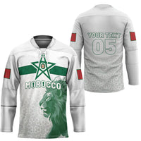Custom Morocco Football 2026 Hockey Jersey Atlas Lions Breathtaking Victory White Version