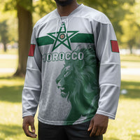 Custom Morocco Football 2026 Hockey Jersey Atlas Lions Breathtaking Victory White Version