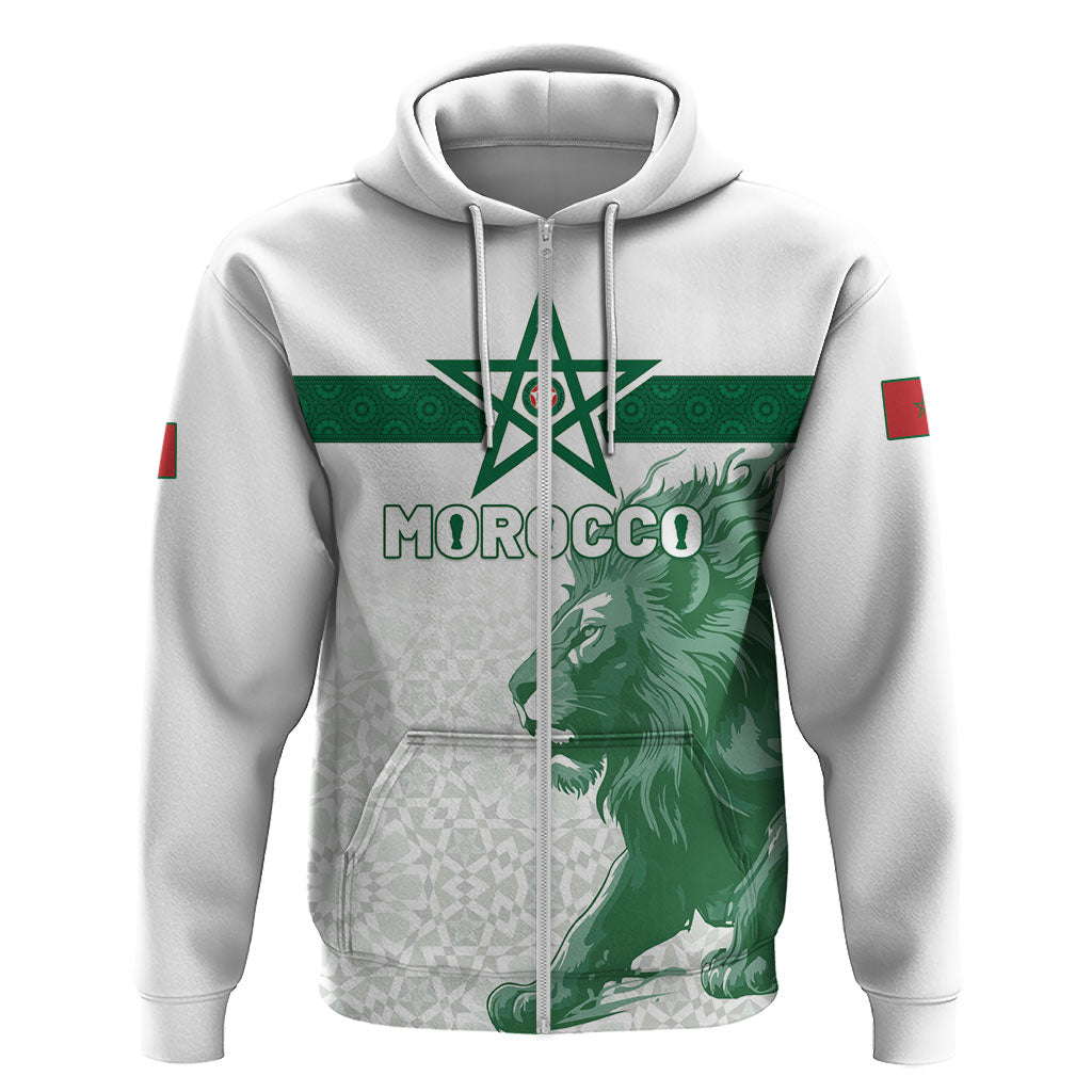 Custom Morocco Football 2026 Hoodie Atlas Lions Breathtaking Victory White Version